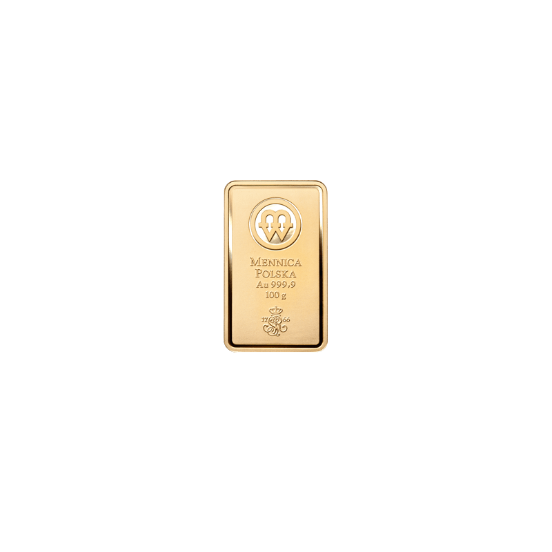 Sztabka Złota – Mennica Polska – 100 g (odlewana)